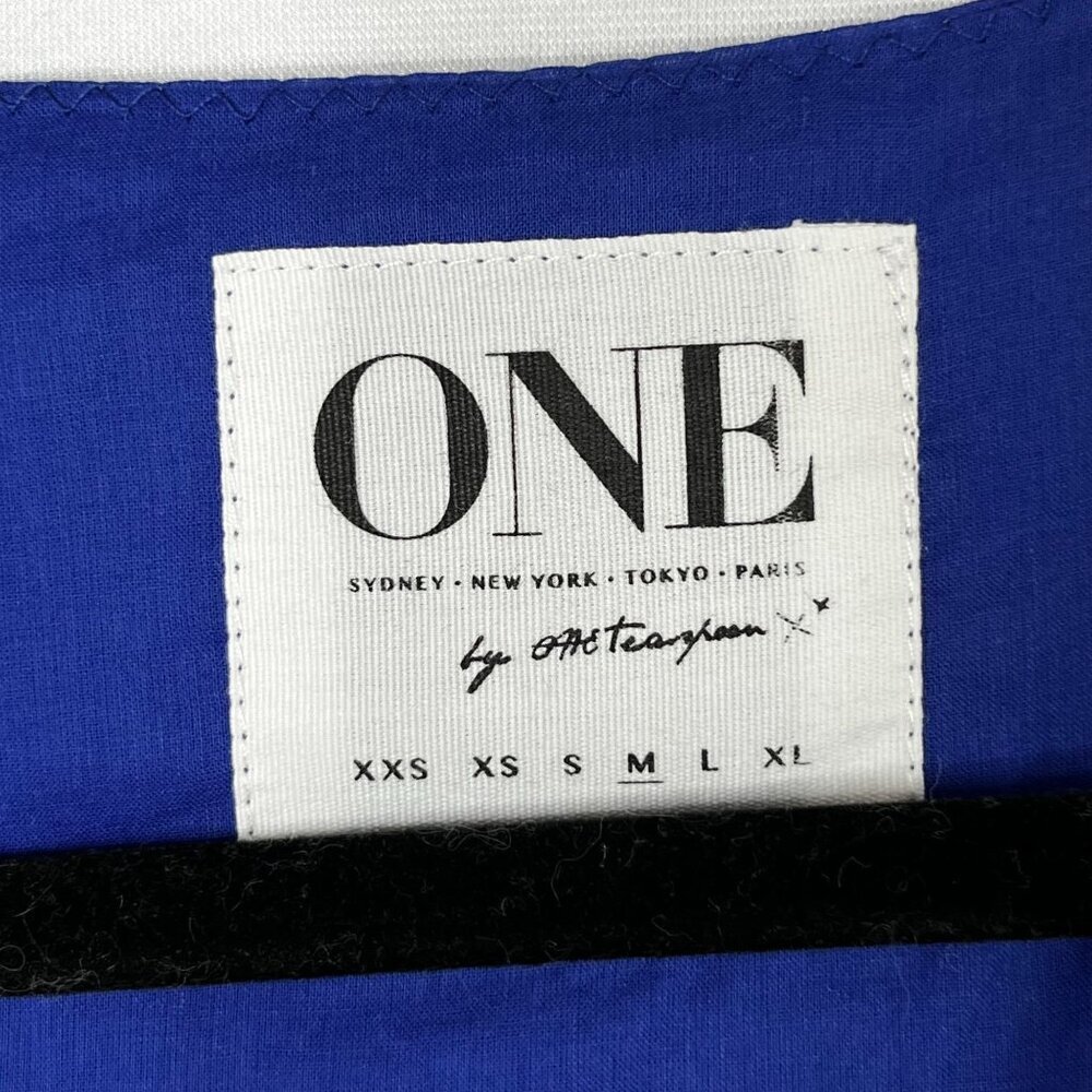 One X One Teaspoon Sleeveless Cinch Waist Tunic 100% Cotton Blue‎ Size Medium - Picture 4 of 9